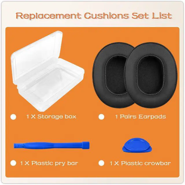 Alt view image 4 of 7 - Replacement Ear Pads for Skullcandy Crusher Wireless, Crusher EVO, Crusher ANC, Hesh3, HeshEVO, HeshANC, Venue ANC Headphones, Earpads Ear Cushions Ear Cups Cover Repair Parts (Black)