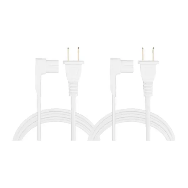 Alt view image 6 of 7 - 16-Foot 2-Pack Power Cord Compatible with Sonos One, Sonos One SL, Sonos Play-1 Speakers - Power Plug Cable (Extra Long, White)