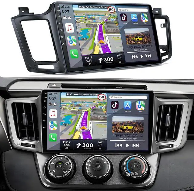 Main image of Car Radio for Toyota RAV4 2013-2018: 8-Core 4GB+64GB Stereo Replacement | Wireless CarPlay Android Auto, 10 inch Touchscreen, Android 15 Head Unit, GPS Navigation, Bluetooth, WIFI, SWC