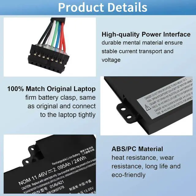 Alt view image 7 of 7 - 01AV421 T480 T580 Internal Battery for Lenovo ThinkPad T470 T480 T580 A475 | A485 TP25 Series Notebook, for Lenovo Laptop Thinkpad Battery 01AV419 01AV489 01AV420 SB10K97577