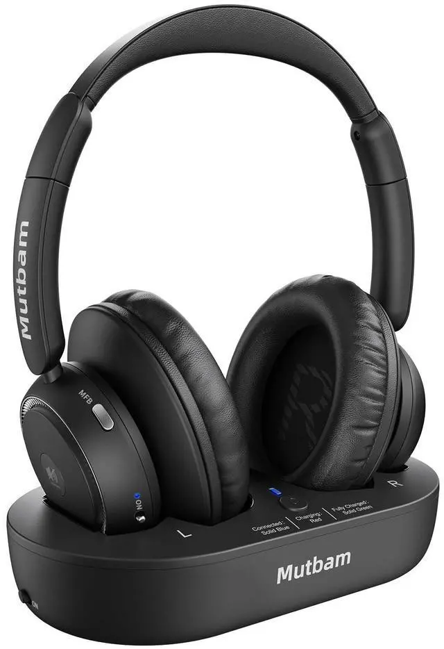Main image of Wireless Headphones for TV, TV Headphones Wireless for Seniors | Charging Dock, 65H Playtime, Low Latency, Plug-Play, Optical RCA AUX Bluetooth, Assistive Hearing Headset, Gifts for Elderly