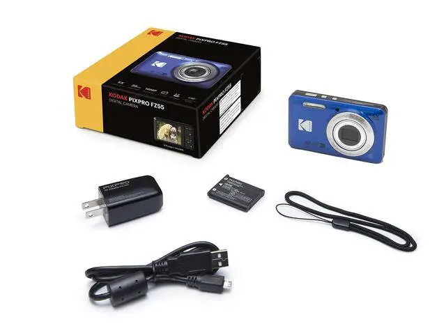 Alt view image 3 of 7 - Kodak PIXPRO FZ55 Digital Camera (Blue) + Black Point & Shoot Camera Case + Transcend 64GB SD Memory Card + Tri-fold Memory Card Wallet + Hi-Speed SD USB Card Reader + More!
