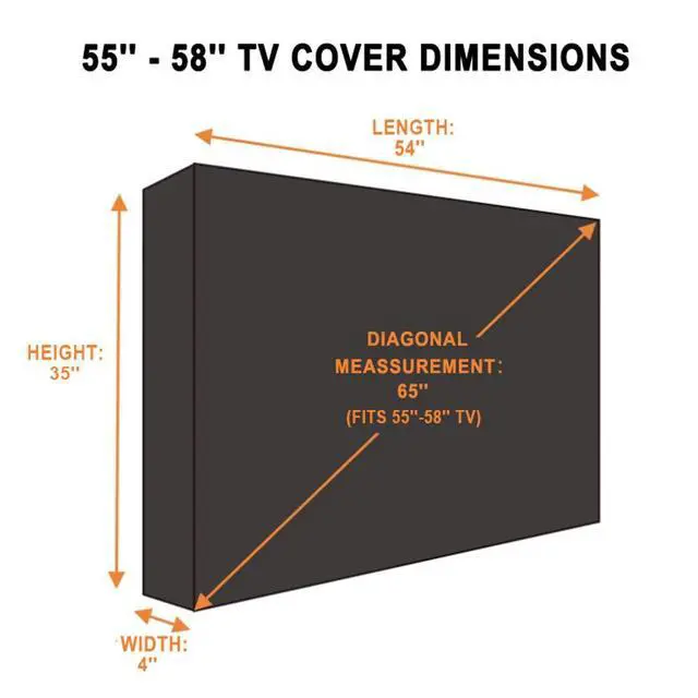 Alt view image 2 of 7 - Outdoor TV Cover 55" - 58" - with Bottom Cover - 600D Water-Resistant and Dust-Resistant Material- Fits Your TV Better