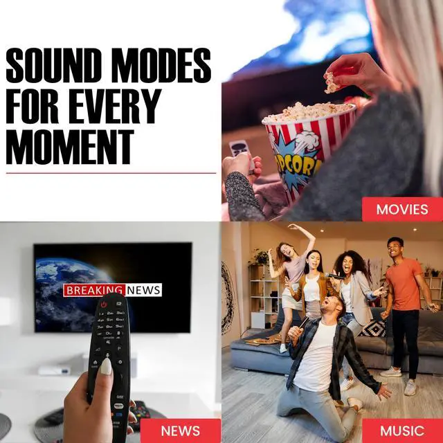 Alt view image 6 of 7 - 2.1 Soundbar, Wireless Subwoofer w/Dolby Atmos, 120W RMS & 240W Max Output, Compact Design, Bluetooth Streaming for Smart TV, Home Theater Audio and Multi-Devices, HDMI/eArc