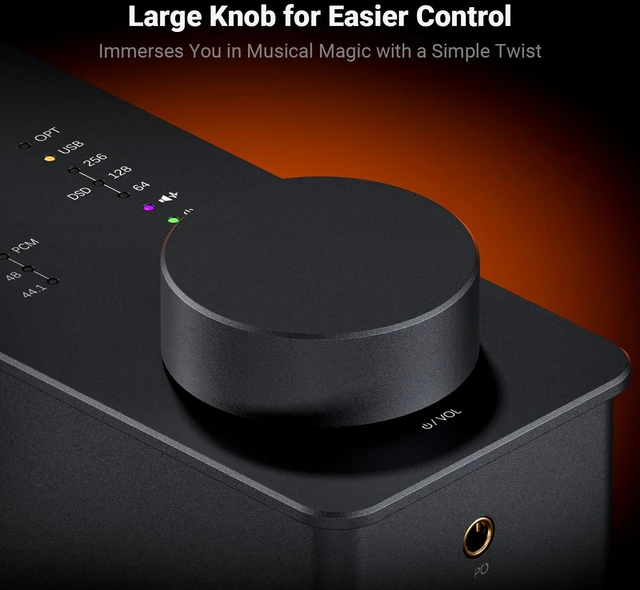 Alt view image 3 of 7 - SK02 DAC Headphone Amplifier & Preamp, Desktop Audio DAC with USB-C and Optical Input, 4.4mm Balanced & 3.5mm Headphone Output, Digital-to-Analog Converter for PC and Home Audio System