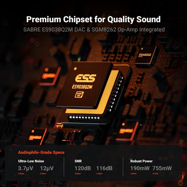 Alt view image 4 of 7 - SK02 DAC Headphone Amplifier & Preamp, Desktop Audio DAC with USB-C and Optical Input, 4.4mm Balanced & 3.5mm Headphone Output, Digital-to-Analog Converter for PC and Home Audio System