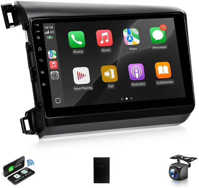Main image of Car Stereo for Honda Civic 2012 to 2015 Wireless Apple Carplay | Android Auto Radio for Honda Civic Car Play With 5G WiFi GPS Navigation FM RDS EQ DSP Audio Receiver SWC AHD Camera, 2+32GB