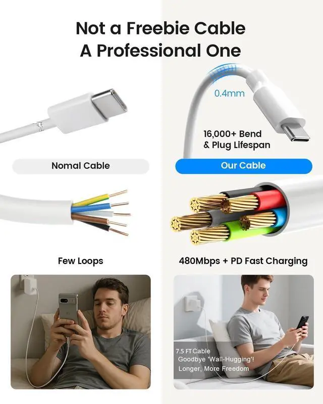 Alt view image 4 of 7 - 65W Type C Laptop Charger Fit for Samsung Galaxy Book Fast Charging Power Adapter Fit for Galaxy Book Pro 360 NP950QDB, NP930QDB NP935QDC 13.3 & 15.6 USB C