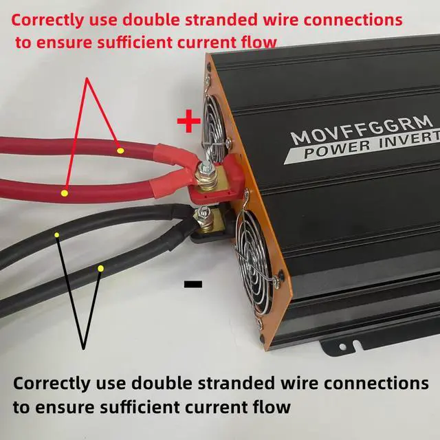 Alt view image 5 of 7 - 3000W Pure Sine Wave Power Inverter peak-6000 Watt,DC 12V to 110V,with 3xAC,USB Port,LCD Digital Display