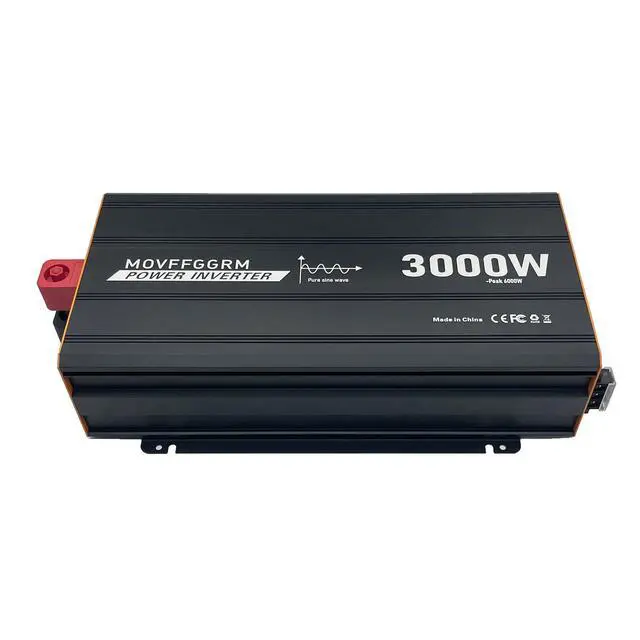 Alt view image 7 of 7 - 3000W Pure Sine Wave Power Inverter peak-6000 Watt,DC 12V to 110V,with 3xAC,USB Port,LCD Digital Display