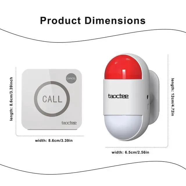 Alt view image 5 of 7 - Panic Alarm Button for House Remote Control Alarm Siren for Office | Dual Power Supply,Panic Alarm System for Security, Sound & Light Siren Alarm for Women,Elderly,Shop,Business,Luxury Store