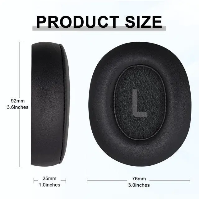 Alt view image 3 of 7 - Replacement Ear Pads for JBL Tune 700(700BT)/710(710BT)/720(720BT)/750(750BT,750BTNC)/760(760NC)/770(770NC) Headphones, Headset Ear Cushions, Headset Earpads, Ear Cups Cover-Black