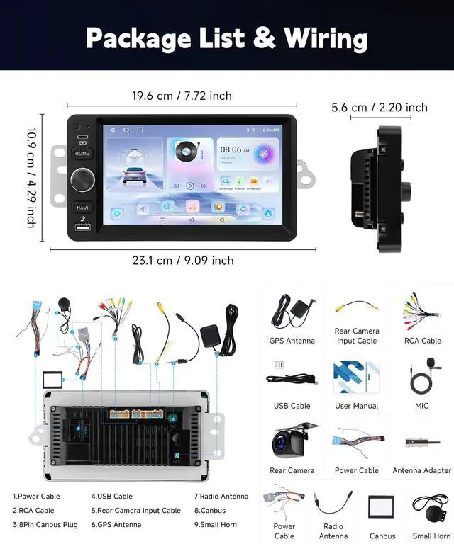 Alt view image 5 of 7 - Car Stereo for Chevrolet Chevy Silverado Impala Tahoe GMC Sierra Yukon Hummer 2+64G Car Radio 5G WiFi Wireless Carplay Android Auto,7 IPS,GPS,FM,SWC,Bluetooth,Backup Camera Plug-and-Play