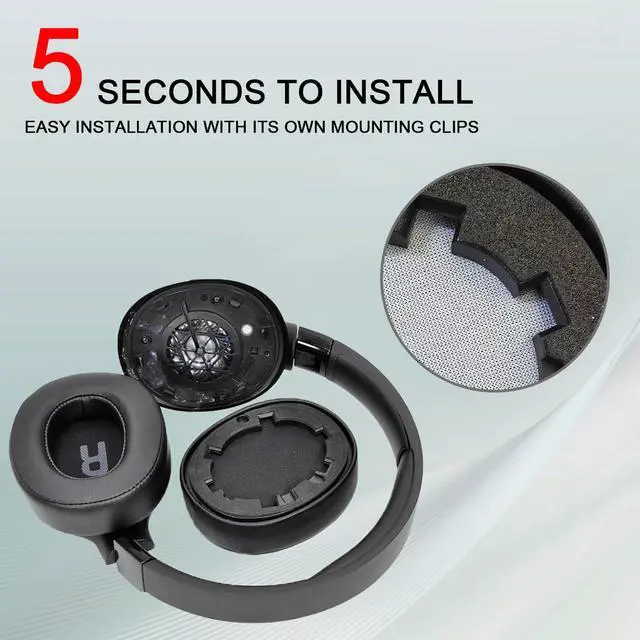 Alt view image 6 of 7 - Replacement Ear Pads for JBL Tune 700(700BT)/710(710BT)/720(720BT)/750(750BT,750BTNC)/760(760NC)/770(770NC) Headphones, Headset Ear Cushions, Headset Earpads, Ear Cups Cover-Black