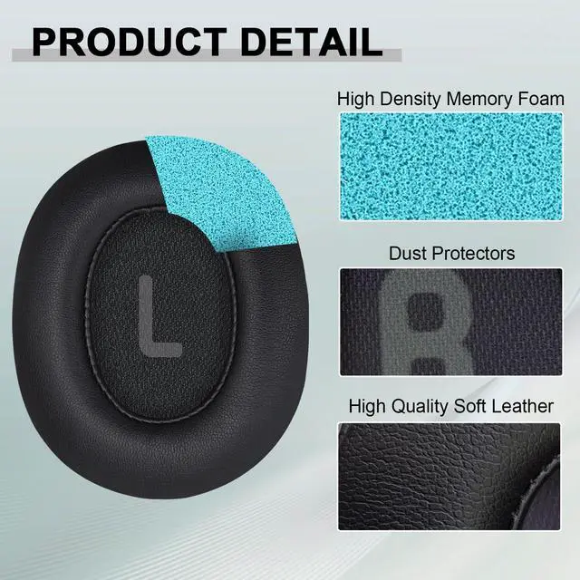 Alt view image 5 of 7 - Replacement Ear Pads for JBL Tune 700(700BT)/710(710BT)/720(720BT)/750(750BT,750BTNC)/760(760NC)/770(770NC) Headphones, Headset Ear Cushions, Headset Earpads, Ear Cups Cover-Black