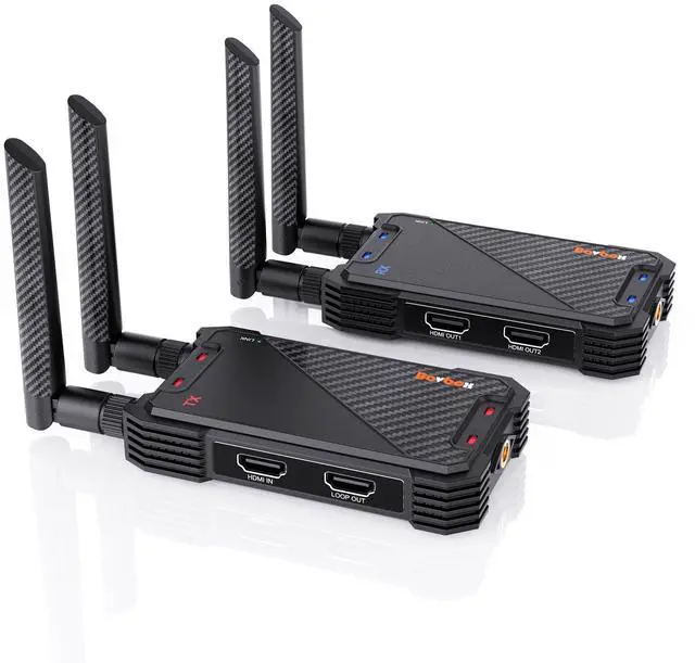 Main image of Wireless HDMI Transmitter and Receiver: 1312ft Wireless HDMI Extender with Loopout, 2.4/5G 1080P Adapter Support IR Remote for Streaming from DSLR,Laptop,Netflix,YouTube to TV/Projector Indoor/Outdoor