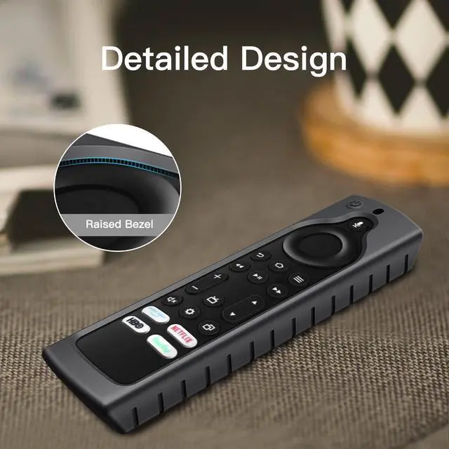 Alt view image 5 of 7 - Silicone Case for Fire TV Alexa Voice Remote Enhanced, Black | Fire TV Stick 4K Max (2nd Gen)/Toshiba/Insignia/Pioneer/2-Series/4-Series/Omni Remote, Shockproof Cover, Anti Slip