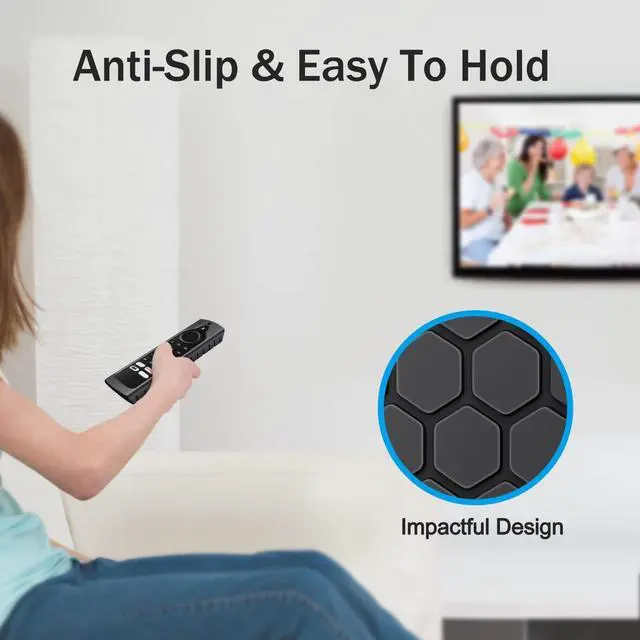 Alt view image 7 of 7 - Silicone Case for Fire TV Alexa Voice Remote Enhanced, Black | Fire TV Stick 4K Max (2nd Gen)/Toshiba/Insignia/Pioneer/2-Series/4-Series/Omni Remote, Shockproof Cover, Anti Slip