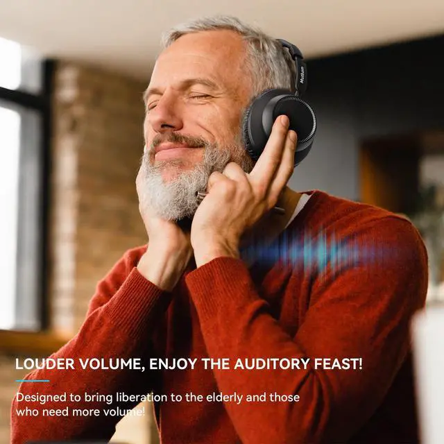 Alt view image 5 of 7 - Wireless Headphones for TV, TV Headphones Wireless for Seniors | Charging Dock, 65H Playtime, Low Latency, Plug-Play, Optical RCA AUX Bluetooth, Assistive Hearing Headset, Gifts for Elderly