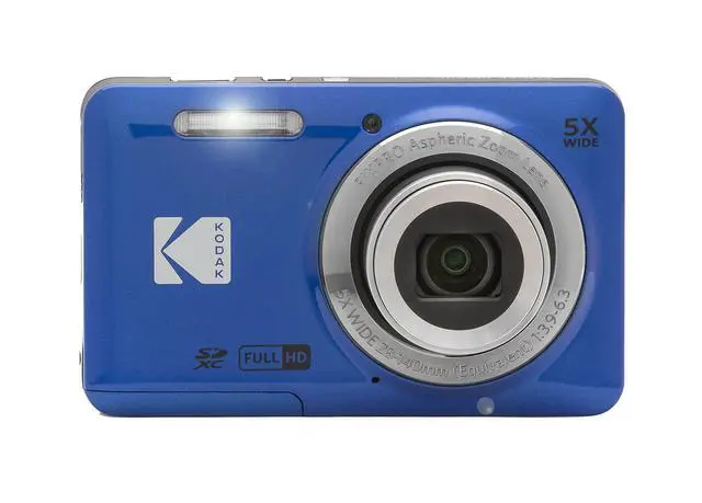 Alt view image 4 of 7 - Kodak PIXPRO FZ55 Digital Camera (Blue) + Black Point & Shoot Camera Case + Transcend 64GB SD Memory Card + Tri-fold Memory Card Wallet + Hi-Speed SD USB Card Reader + More!