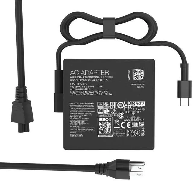 Main image of 100W Type C Rog Ally Laptop Charger Compatible with Asus Zenbook Chromebook Z13 X13 Gv301 Gz301 14 14X Um425Qa Gz301Ze USB-C Laptop Adapter