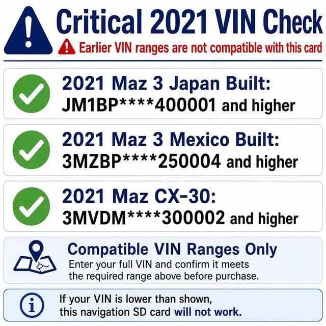 Alt view image 3 of 7 - Premium Latest Navigation SD Card, Seamless Map Update for CX-5(2021-23), CX-30(2021-23), 3 Hatch/Sedan(2021-23), CX-9(2021-23), CX-50(2022-23), MX-30(2022-23), USA/CAN/MEX, VIN Check Required