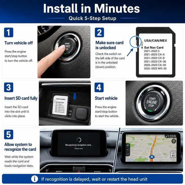 Alt view image 5 of 7 - Premium Latest Navigation SD Card, Seamless Map Update for CX-5(2021-23), CX-30(2021-23), 3 Hatch/Sedan(2021-23), CX-9(2021-23), CX-50(2022-23), MX-30(2022-23), USA/CAN/MEX, VIN Check Required