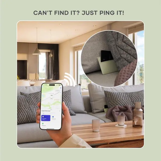 Alt view image 4 of 7 - FindAll Wallet Card, Find My Compatible, Wireless Charging, Black | Bluetooth Tracker, Left-behind notifications, sound alerts, wireless charging, for iPhone, iPad, Mac