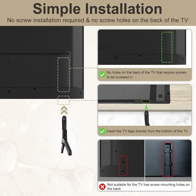 Alt view image 7 of 7 - TV Base Stand for Samsung TV Legs Replacement Only for UN50TU7000FXZA UN55TU7000FXZA UN58TU7000FXZA UN50TU7000 UN55TU7000 Not Universal TV Legs for Samsung with Remote Holder Only for Model We List