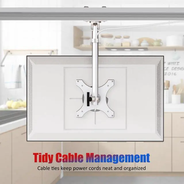 Alt view image 4 of 7 - Under Cabinet Mount for Show 15, Height Adjustable | Aluminum, Height Adjustable, Swivel Left to Right, Up and Down Tilt, 360° Rotation, Also Fits Show 21, Silver
