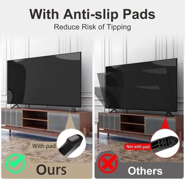 Alt view image 6 of 7 - TV Base Stand for Samsung TV Legs Replacement Only for UN50TU7000FXZA UN55TU7000FXZA UN58TU7000FXZA UN50TU7000 UN55TU7000 Not Universal TV Legs for Samsung with Remote Holder Only for Model We List
