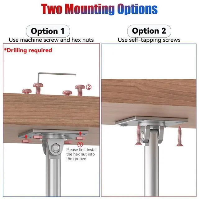 Alt view image 6 of 7 - Under Cabinet Mount for Show 15, Height Adjustable | Aluminum, Height Adjustable, Swivel Left to Right, Up and Down Tilt, 360° Rotation, Also Fits Show 21, Silver