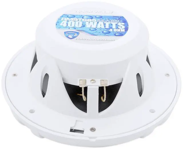 Alt view image 6 of 7 - RMSTS65W Pair 800W 6.5" 2-Way Marine Boat Speakers, 4 Ohm, White, Waterproof, PEI Dome Tweeter, High Power Handling for Marine and Outdoor Use