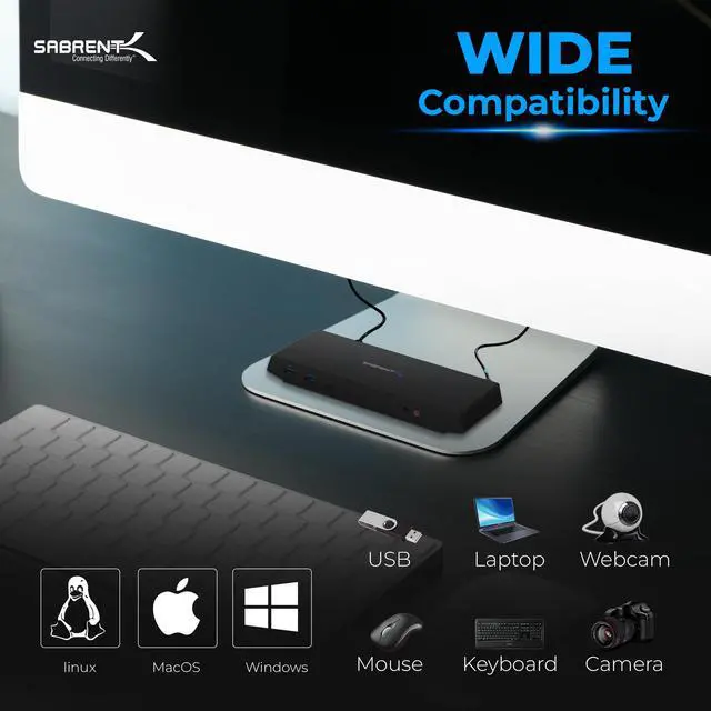Alt view image 5 of 7 - USB-C Dual 4K Universal Docking Station, USB-C PD (DS-WSPD) | Dual 4K displays; USB-C power delivery; universal laptop dock; USB-A ports