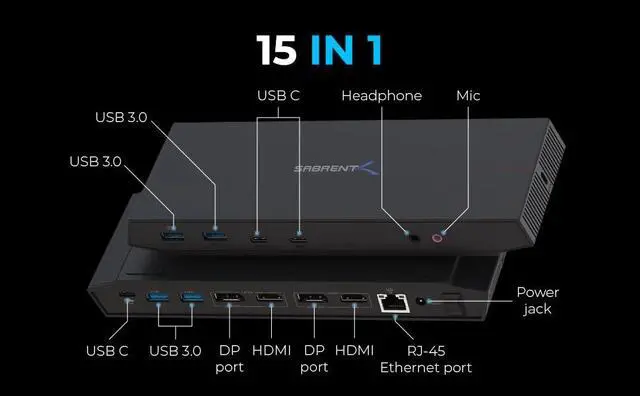 Alt view image 7 of 7 - USB-C Dual 4K Universal Docking Station, USB-C PD (DS-WSPD) | Dual 4K displays; USB-C power delivery; universal laptop dock; USB-A ports