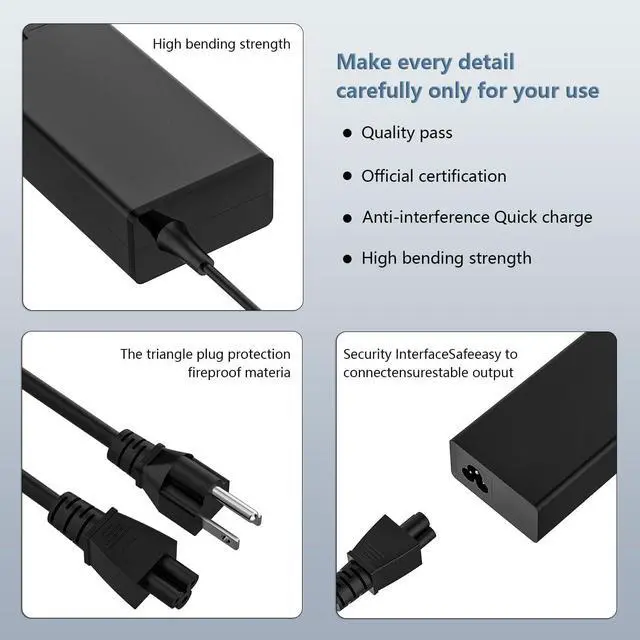 Alt view image 3 of 7 - N19C3 65W 45W 5.5x1.7mm Laptop Charger Compatible with Acer Aspire A515-43-R19L A315-21 A515-51 E5-575 A315-41 A315-53 N17C4 N16Q2 N19C1 E15 E5 E1 ES1 N17Q4 N15W5 19V 3.42A Adapter Power Cord