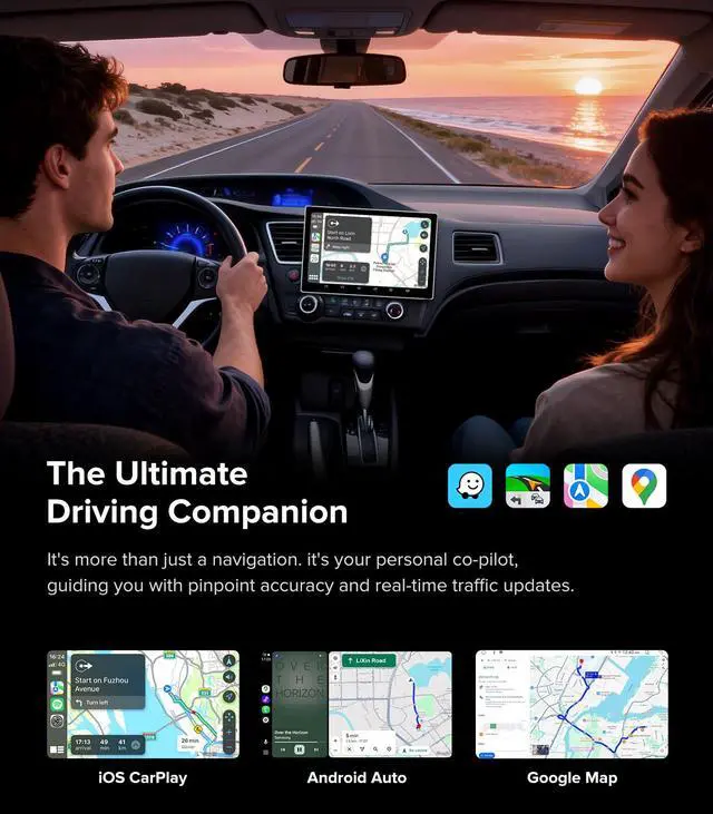 Alt view image 4 of 7 - 11.5'' Car Radio Stereo for Honda Civic 2013-2017 (Only US Version) | Wireless CarPlay & Android Auto,4GB RAM 64GB ROM,Android 13.0,5G WiFi,Bluetooth 5.4,FM/AM radio,HD Touch Screen,GPS/SWC