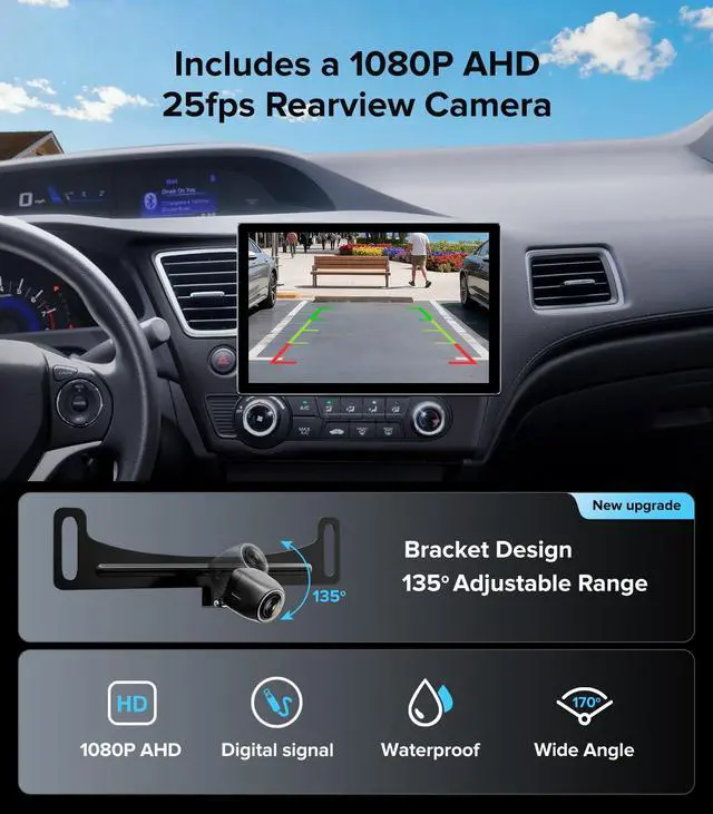 Alt view image 6 of 7 - 11.5'' Car Radio Stereo for Honda Civic 2013-2017 (Only US Version) | Wireless CarPlay & Android Auto,4GB RAM 64GB ROM,Android 13.0,5G WiFi,Bluetooth 5.4,FM/AM radio,HD Touch Screen,GPS/SWC
