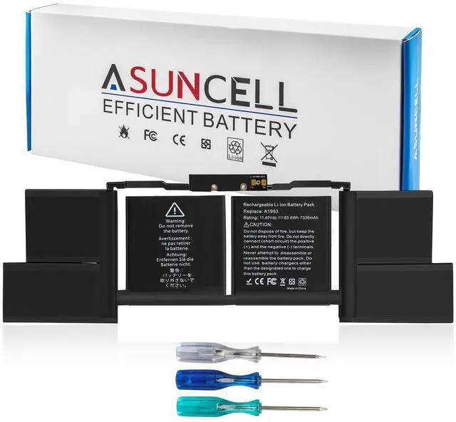 Main image of Battery for MacBook Pro 15 Inch A1990 (Mid 2018 2019), Laptop Battery Replacement Model A1953 Battery EMC 3215 3359 7400mAh (Upgraded 6.2 Versions)
