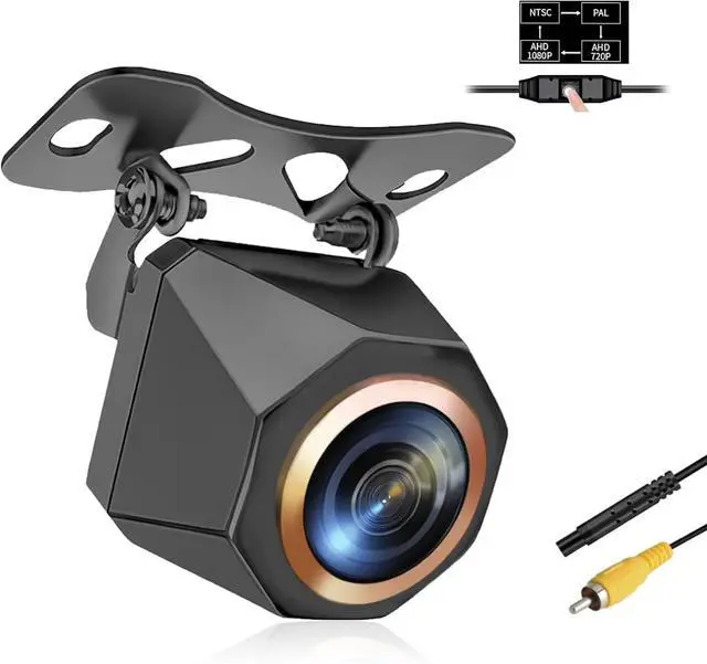 Main image of 1080P Backup Camera for Car, 3MP 170° AHD CVBS Universal Rear View Camera with Night Vision & 4 Modes,12-24V, IP68K, Guide Line, Mirror/Normal Switch,Rear/Front/Side cam for car,SUV,truck, large truck