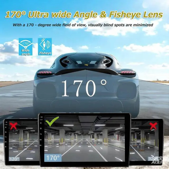 Alt view image 3 of 6 - 1080P Backup Camera for Car, 3MP 170° AHD CVBS Universal Rear View Camera with Night Vision & 4 Modes,12-24V, IP68K, Guide Line, Mirror/Normal Switch,Rear/Front/Side cam for car,SUV,truck, large truck