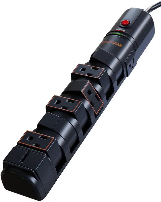 Main image of VoltSpin Surge Protector Power Strip with Rotating Outlets, Flat Plug, Long Cord, & Mounting Holes - Power Strip with Heavy Duty Surge Suppression Plus Built-in Cable Management