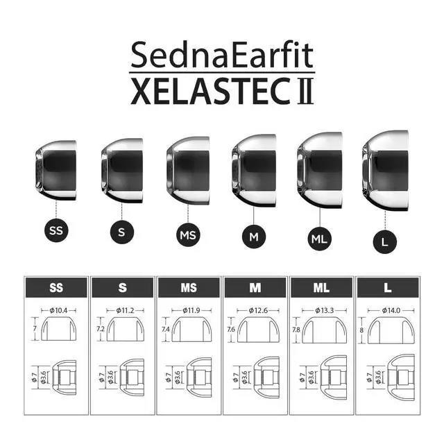 Alt view image 7 of 7 - XELASTEC 2 Earbud Tips, TPE Replacement Ear Tips (M (2-Pair Set))