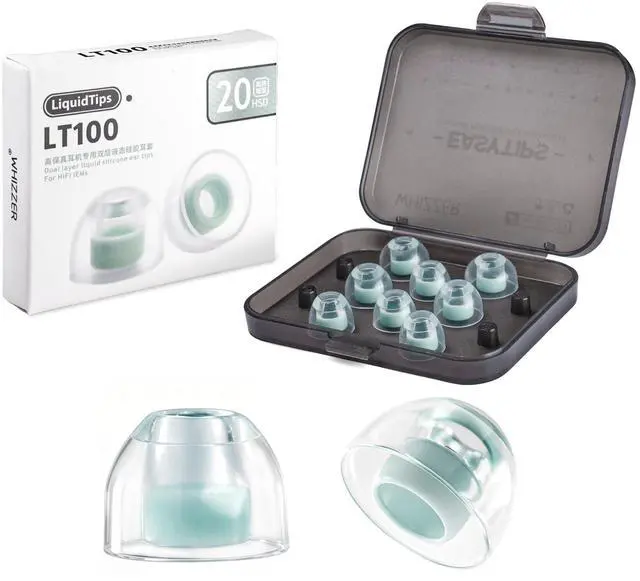 Main image of LT100 Liquid Silicone Eartips, 4 Pairs XS/S/M/L, Soft Replacement for 5-6.5mm Nozzle IEMs (Truthear, Moondrop, Campfire Audio), Tight Impactful Bass & All-Day Comfort