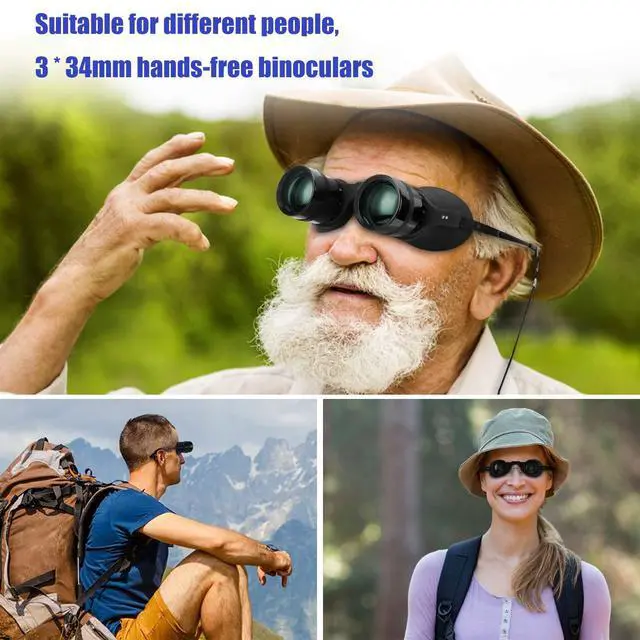 Alt view image 2 of 7 - Hands-Free Binoculars Glasses for Opera, TV, Fishing, Concerts, Theater