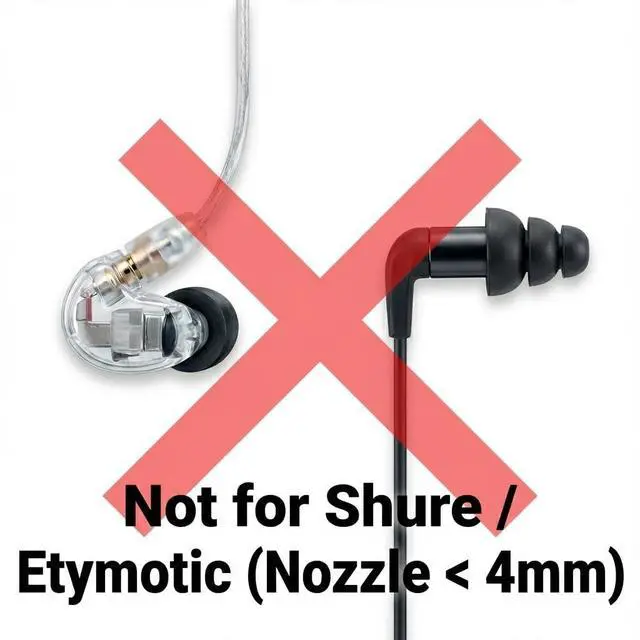Alt view image 5 of 7 - LT100 Liquid Silicone Eartips, 4 Pairs XS/S/M/L, Soft Replacement for 5-6.5mm Nozzle IEMs (Truthear, Moondrop, Campfire Audio), Tight Impactful Bass & All-Day Comfort