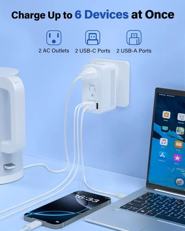 Alt view image 4 of 7 - Voltage Converter US to Europe, Travel Adapter Voltage Converter to Step Down 220V to 120V, Power Converter with 2 USB-A 2 USB-C Port & UK/AU/US/IT/European Travel Plug Adapters