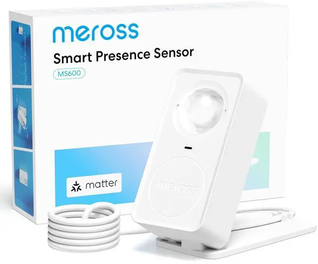 Main image of Presence Sensor MS600, Matter Over Wi-Fi, 1.5m Corded Motion Sensor | 3-in-1 PIR & Light & mmWave Radar,12m Detection Range Smart Home Automation, Support HomeKit, Alexa, Google, Home Assistant