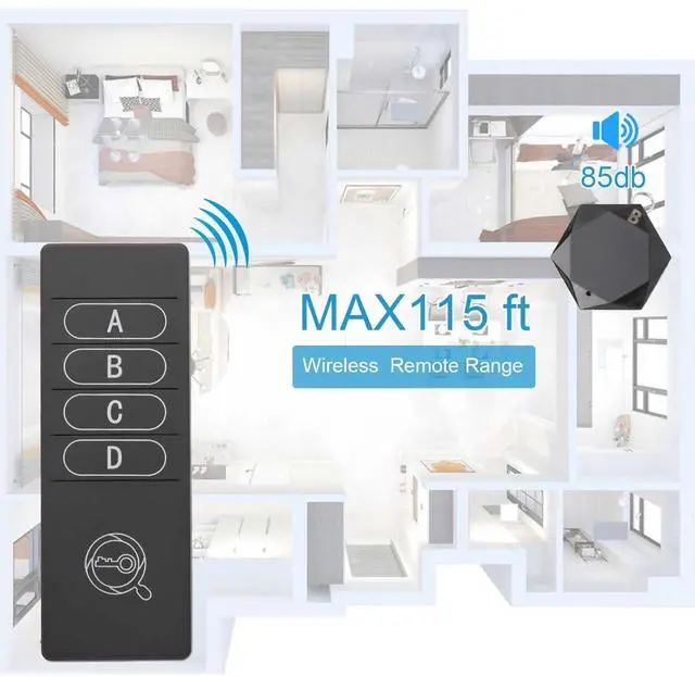 Alt view image 5 of 5 - Remote Control Finder Locator with Sound,Use for Looking Tv Remote,Key,etc | 115ft Wireless Remote Range, Receivers Sound 85db, No App