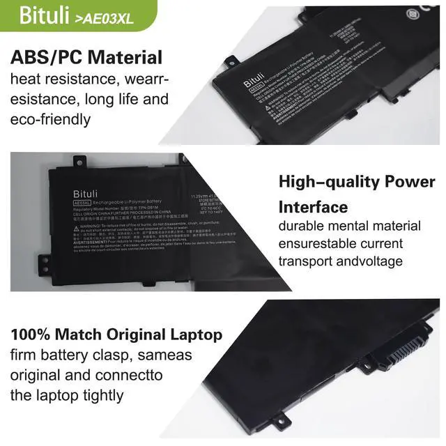 Alt view image 3 of 6 - AE03XL N21969-005 N2095-AC1 Battery for 240 250 G10 14-EP,HP 15 A11U A11UD GF66 11UD GF76 11UE Pulse HP 240 G10 84K99PA 834B4PA 834B2PA 85A19EA 836J6PA HSTNN-OB3E